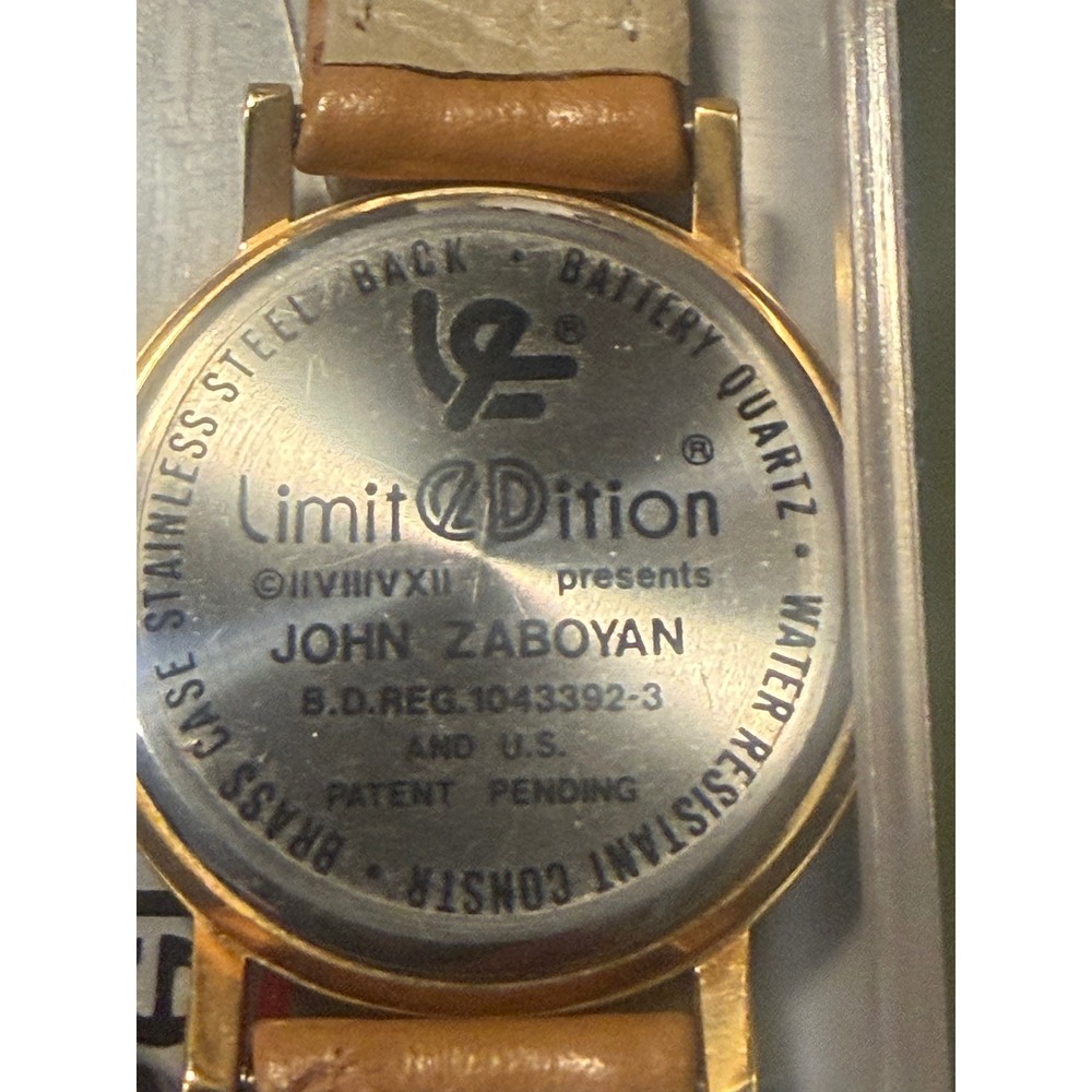 Limit Edition John Zaboyan Vintage Quartz Watch Geometric Art Tan Leather Strap